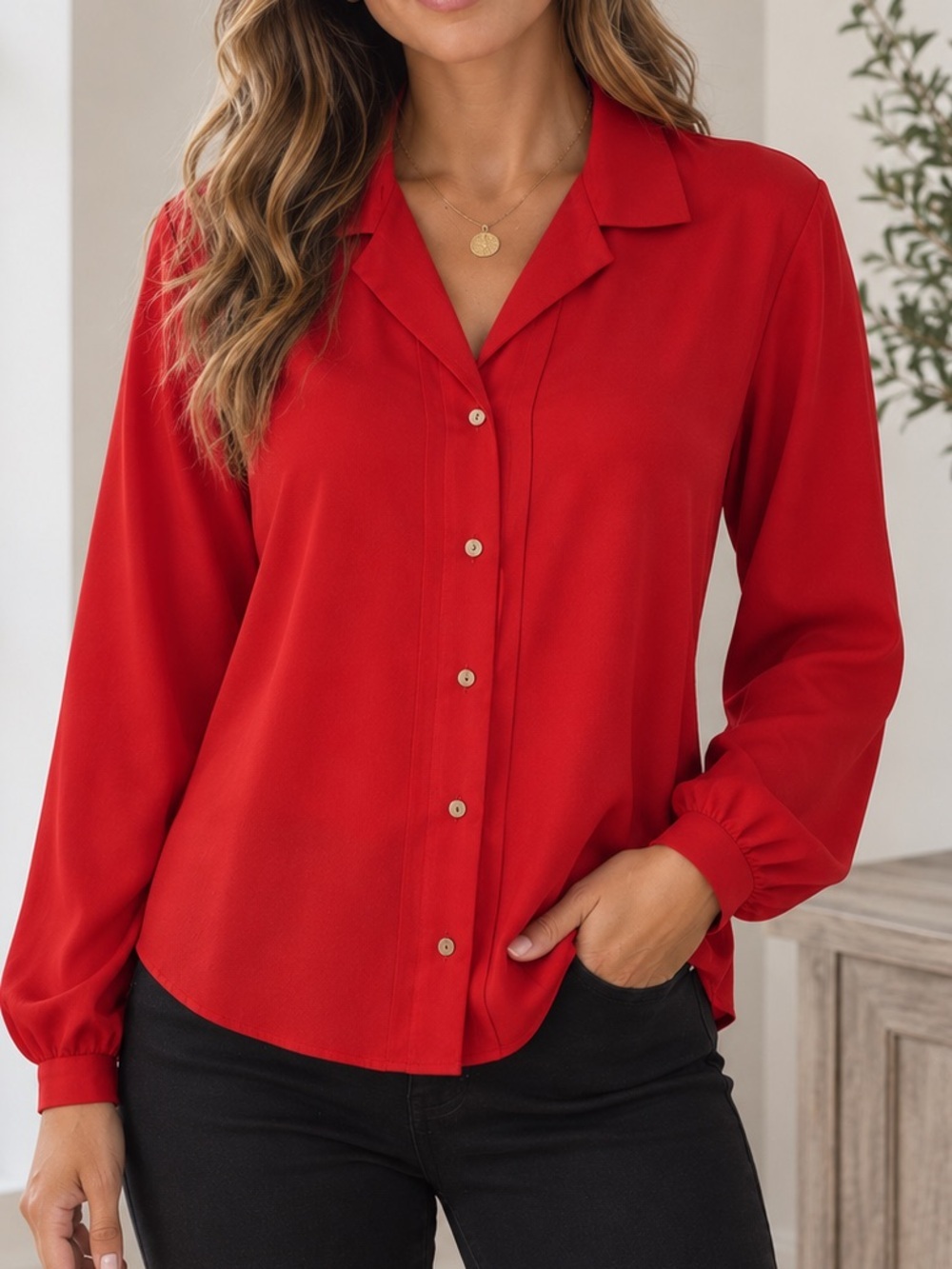 Vintage Frederico Red Blouse